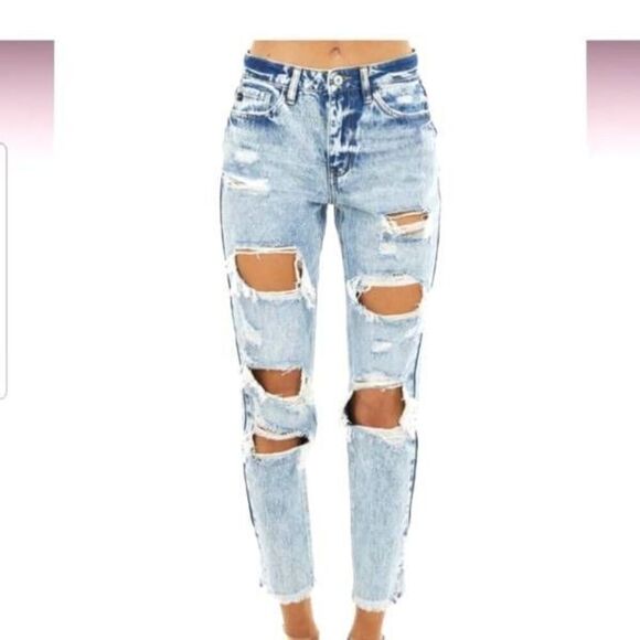 NWT Kancan Acid Wash Boyfriend Jeans 11/29 - Picture 1 of 5